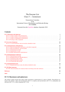 The Enzyme List Class 5 — Isomerases