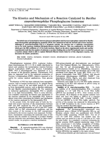 The Kinetics and Mechanism of a Reaction Catalyzed by Bacillus