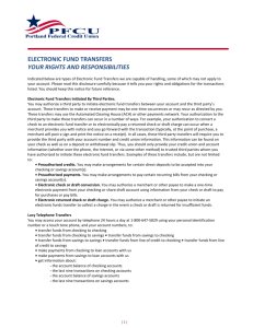 Electronic Funds Transfer Disclosure