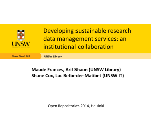 Developing sustainable research data management services