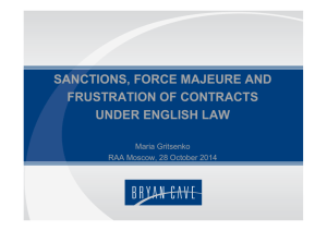 sanctions, force majeure and frustration of contracts