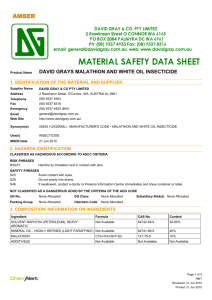 MSDS Malathion White Oil Insecticide