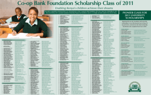 Co-op Bank Foundation Scholarship Class of 2011 - Co