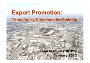 Export Promotion Policy: Three Policy Directions for Ethiopia