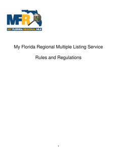 My Florida Regional Multiple Listing Service Rules and Regulations