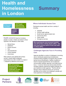Health and Homelessness Summary in London