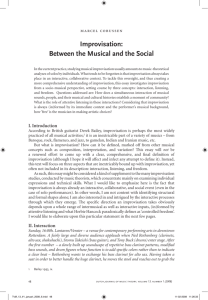Improvisation: Between the Musical and the Social