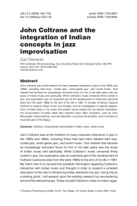 John Coltrane and the integration of Indian