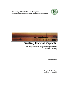 Writing Formal Reports - Electrical and Computer Engineering