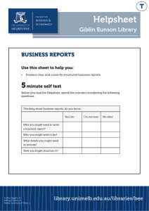 Business Reports