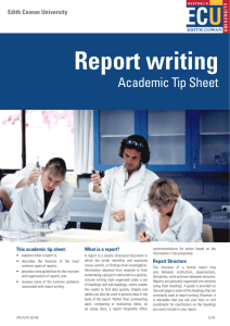 Report writing - Edith Cowan University