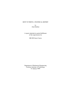 HOW TO WRITE A TECHNICAL REPORT by Alan Smithee A report