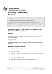 Accounting Guidance Note No. 2011/1