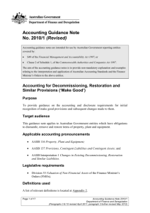 Accounting Guidance Note No. 2010/1 (Revised)