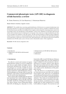 Commercial phenotypic tests (API 20E) in diagnosis of fish bacteria
