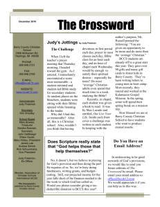 The Crossword - Barry County Christian