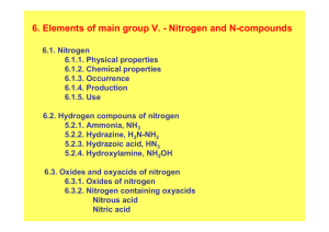 6. Elements of main group V. - Nitrogen and N