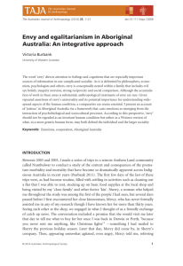Envy and egalitarianism in Aboriginal Australia: An integrative