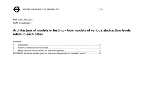 Architecture of models in testing – how models of various abstraction