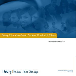 DeVry Education Group Code of Conduct & Ethics