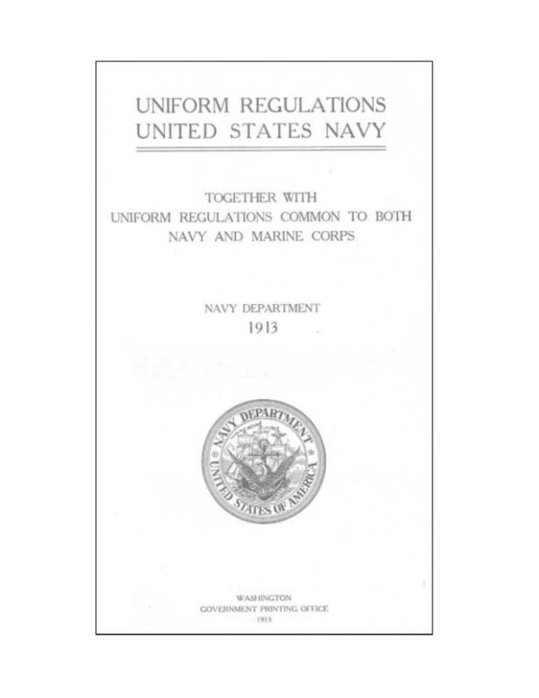 Uniform Regulations 1913