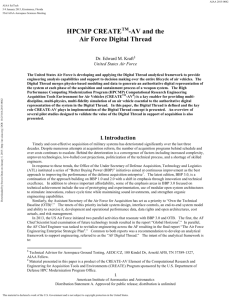 HPCMP CREATE -AV and the Air Force Digital Thread