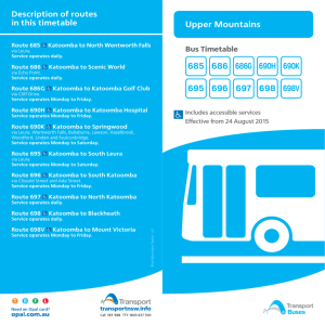 Upper Mountains Timetable - Blue Mountains Bus Company