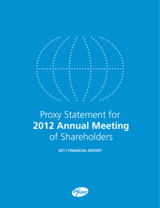 Proxy Statement for 2012 Annual Meeting of Shareholders