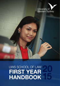 first year handbook - University of Western Sydney