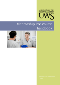 Mentorship Pre-course handbook - University of the West Scotland