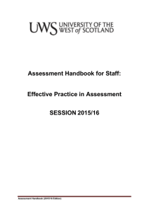 Assessment Handbook for Staff - University of the West Scotland