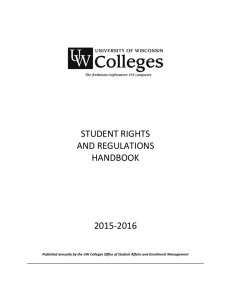 Student Handbook - University of Wisconsin Colleges