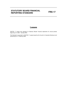 FRS 17 Leases - Accounting Standards for Statutory Boards