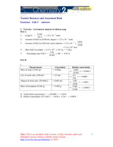 Teacher Resource and Assessment Book Exercises Unit 3 answers