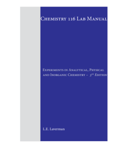 Chemistry 116 Lab Manual