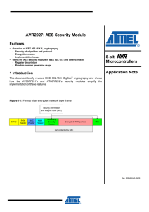 AVR2027: AES Security Module