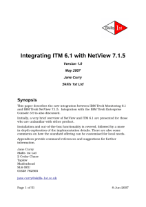 Integrating ITM 6.1 with NetView 7.1.5