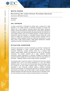 WHITE PAPER Revisiting the Lease Versus Purchase