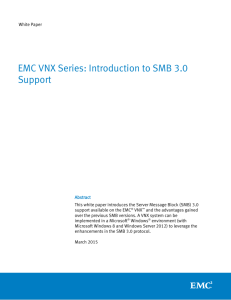 White paper: EMC VNX Series: Introduction to SMB 3.0 Support