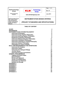 INSTRUMENTATION DESIGN CRITERIA (PROJECT STANDARDS