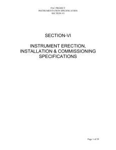 SECTION VI Inst Installation General Specs