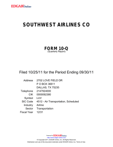 southwest airlines co form 10-q