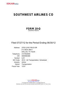 southwest airlines co form 10-q