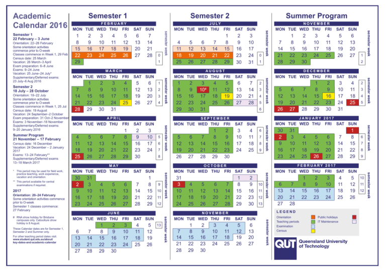 Academic calendar 2016