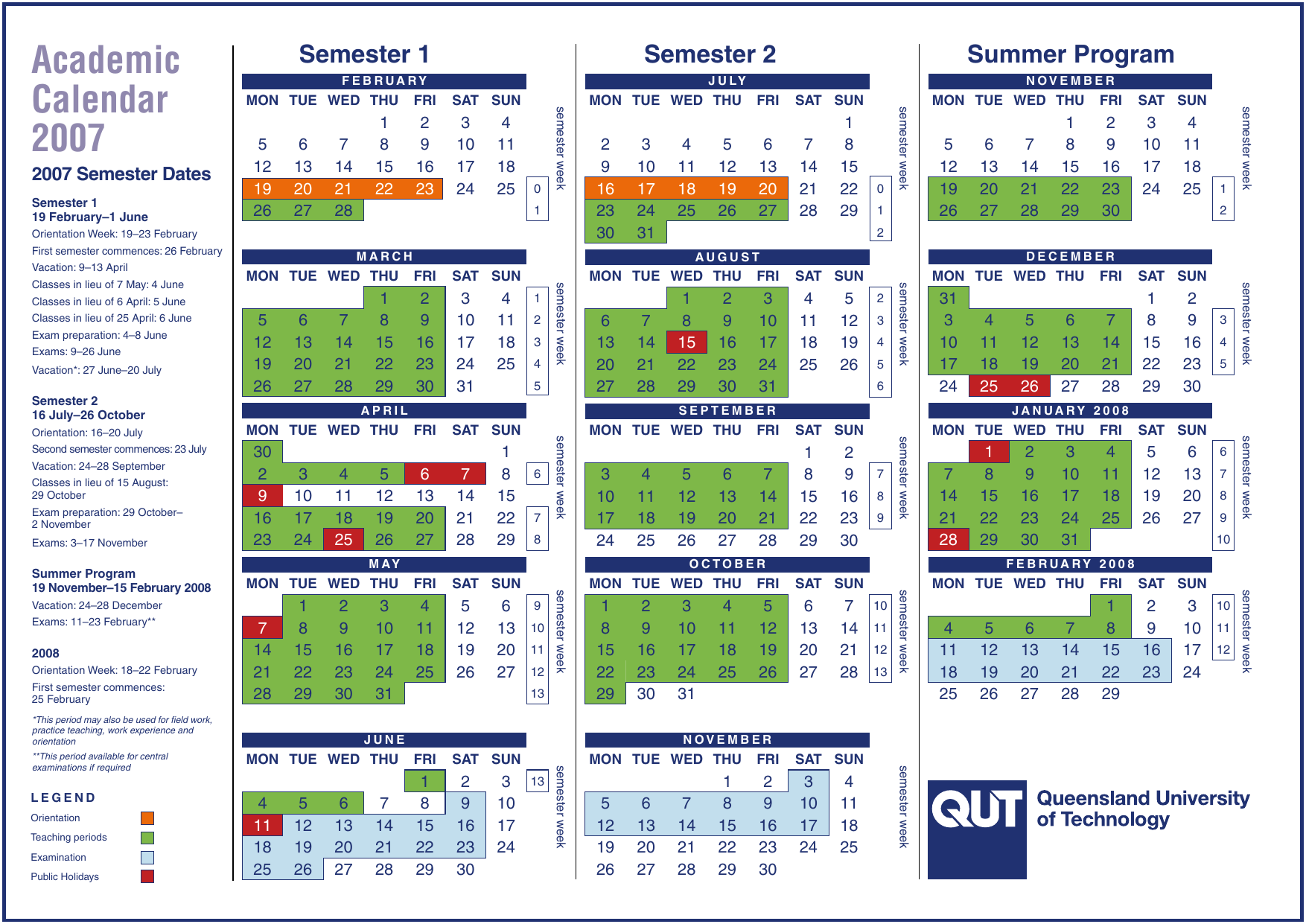 Qut Academic Calendar