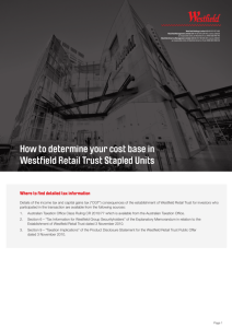How to determine your cost base in Westfield Retail Trust Stapled