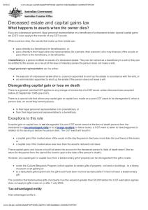 Deceased estate and capital gains tax