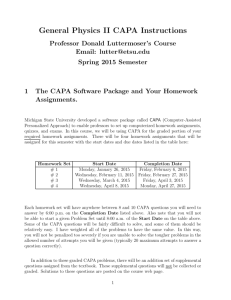 General Physics II CAPA Instructions