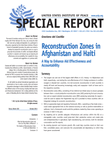 Reconstruction Zones in Afghanistan and Haiti