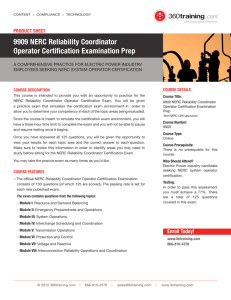 9909 NERC Reliability Coordinator Operator
